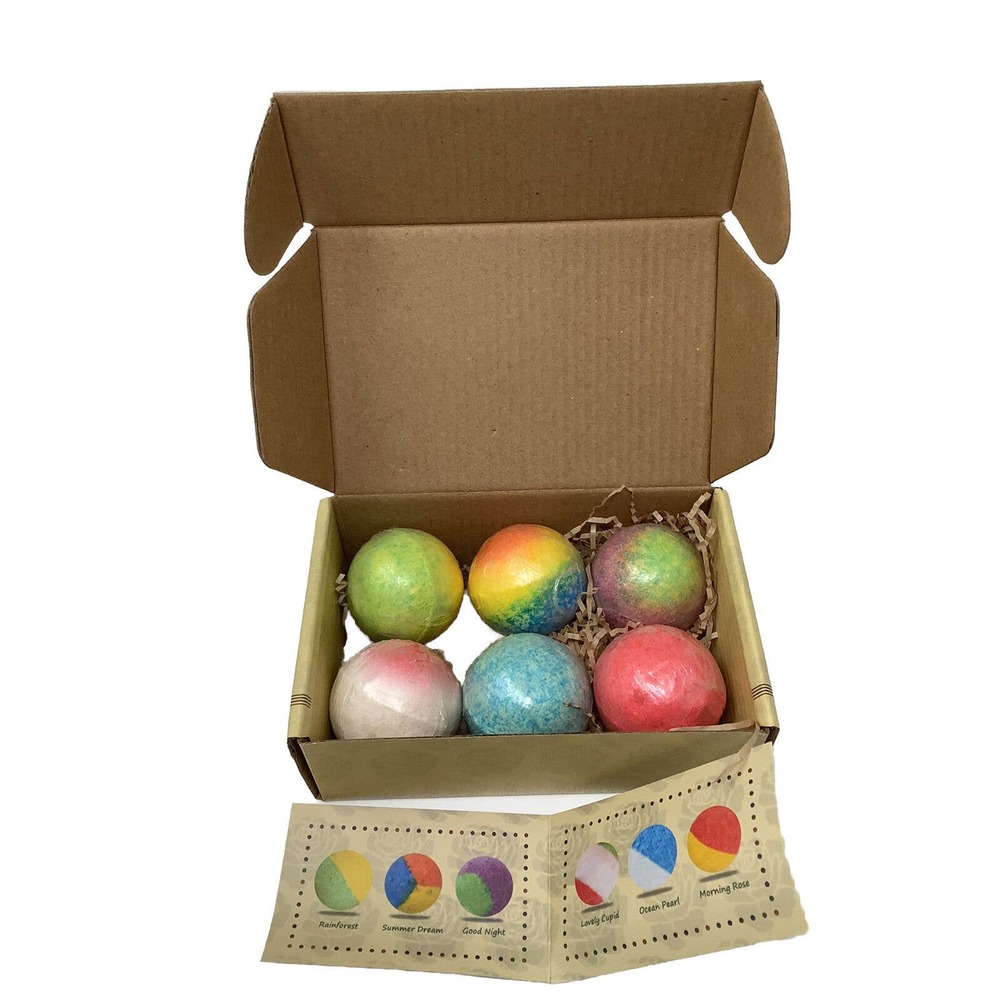 Set 6 Inteye Natural Essential Oil Organic Bath Bombs Moisturizing Therapuetic